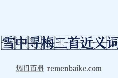 雪中寻梅二首近义词是什么意思的图片